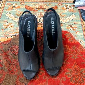 Sorel Wedge Sling-backs-Black